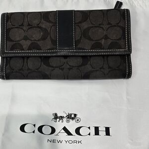Coach Signature Jacquard Trifold Wallet